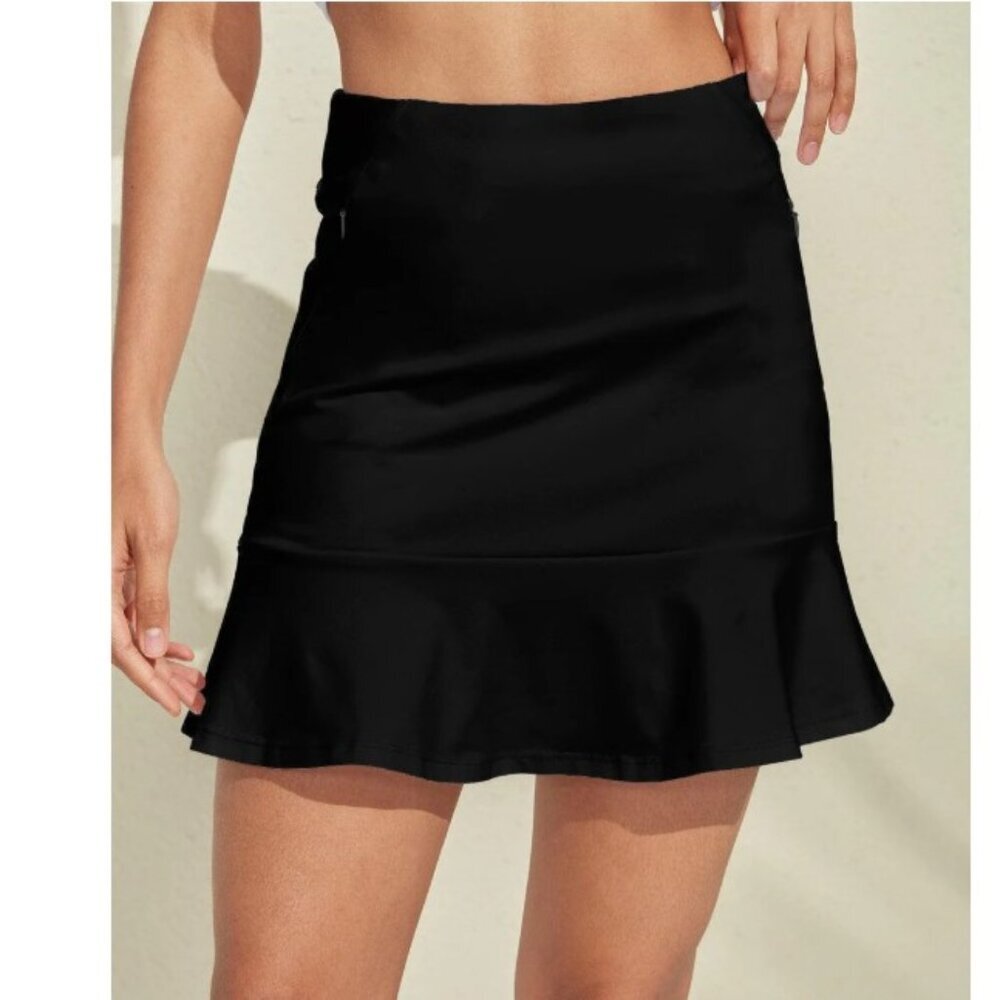 Acegolfs Basic 17 Inch Ruffle Skort UPF50+, Size Large - Picture 6 of 10